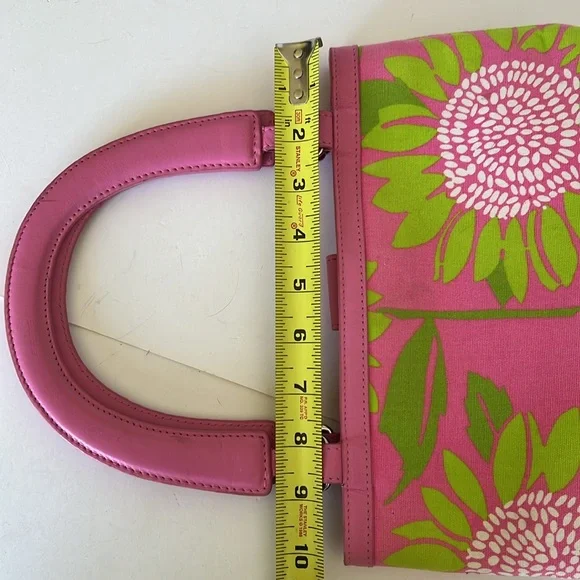 RARE!  Lilly Pulitzer Small Tote Hit Pink Sunflower Pattern-Circa 1990’s - Picture 14 of 16
